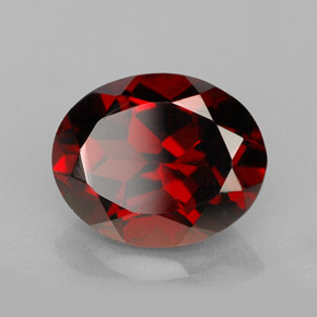 Granato piropo naturale rosso da 3,07 ct, taglio ovale, VVS-VS