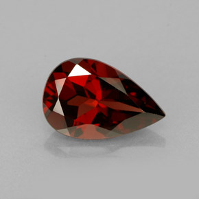 Granato piropo naturale rosso da 1,50 ct, taglio a pera, VS