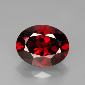 Granato piropo naturale rosso da 3,27 ct, taglio ovale, VS
