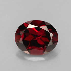 Granato piropo naturale rosso da 3,36 ct, taglio ovale, VS