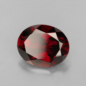 Granato piropo naturale rosso da 3,36 ct, taglio ovale, VS