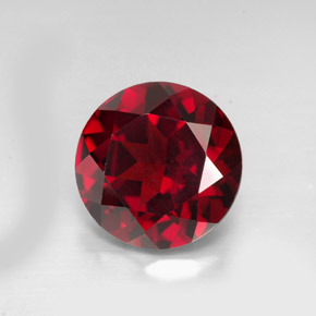 Granato piropo naturale rosso da 3,40 ct, taglio rotondo, VVS-VS