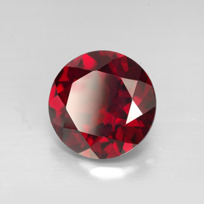Granato piropo naturale rosso da 3,40 ct, taglio rotondo, VVS-VS