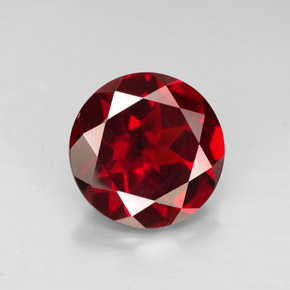 Granato piropo naturale rosso da 2,96 ct, taglio rotondo, VVS-VS