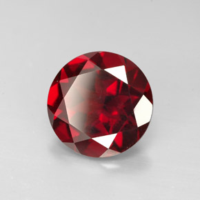 Granato piropo naturale rosso da 2,96 ct, taglio rotondo, VVS-VS