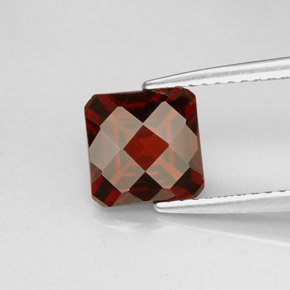 Granato piropo naturale rosso da 2,07 ct, taglio smeraldo, VVS-VS