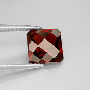 Granato piropo naturale rosso da 2,07 ct, taglio smeraldo, VVS-VS