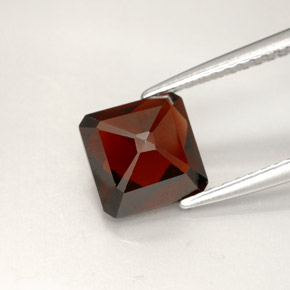 Granato piropo naturale rosso da 2,25 ct, taglio smeraldo, VVS-VS