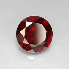 Granato piropo naturale rosso da 3,28 ct, taglio rotondo, VS