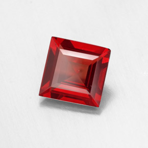 Granato piropo naturale rosso da 1,03 ct, quadrato, VVS-VS