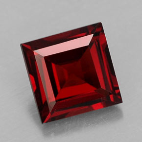 Granato piropo naturale rosso da 1,42 ct, quadrato, VS