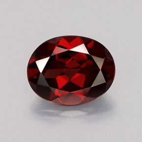Granato piropo naturale rosso da 3,02 ct, taglio ovale, VVS-VS