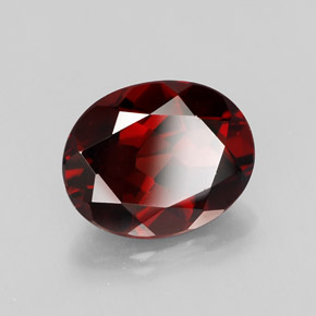 Granato piropo naturale rosso da 3,02 ct, taglio ovale, VVS-VS