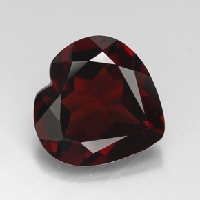 Granato piropo naturale rosso da 3,51 ct, a forma di cuore, VVS-VS