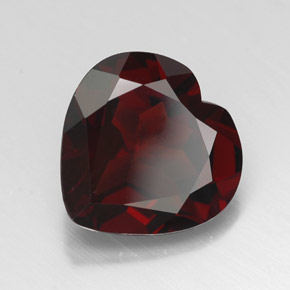 Granato piropo naturale rosso da 3,51 ct, a forma di cuore, VVS-VS