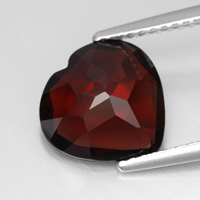Granato piropo naturale rosso da 3,51 ct, a forma di cuore, VVS-VS