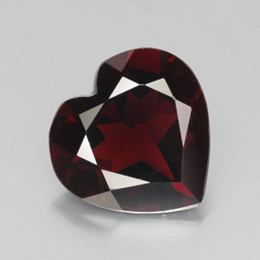 Granato piropo naturale rosso da 3,08 ct, a forma di cuore, VVS-VS