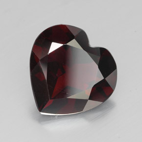 Granato piropo naturale rosso da 3,08 ct, a forma di cuore, VVS-VS