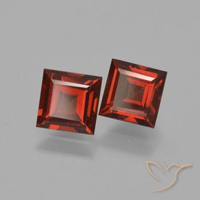 Gemme di Granato Piropo Rosso scuro naturale da 1.58 ct, Quadrato, VS