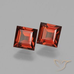 Gemme di Granato Piropo Ribes Rosso naturale da 1.49 ct, Quadrato, VS
