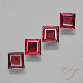 Gemme di Granato Piropo Sangue rosso naturale da 2.91 ct, Quadrato, VS