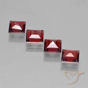 Gemme di Granato Piropo Sangue rosso naturale da 2.91 ct, Quadrato, VS