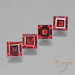 Gemme di Granato Piropo Rosso medio naturale da 2.76 ct, Quadrato, VS