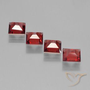 Gemme di Granato Piropo Rosso medio naturale da 2.76 ct, Quadrato, VS