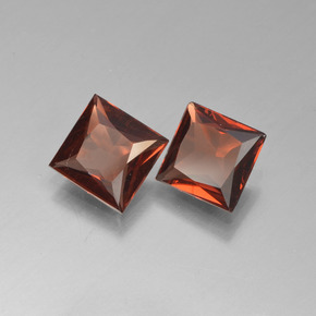 Gemme di Granato Piropo Rosso naturale da  ct, Quadrato, VS
