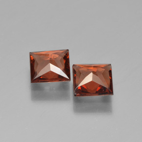 Gemme di Granato Piropo Rosso naturale da  ct, Quadrato, VS