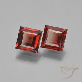 Gemme di Granato Piropo Ribes Rosso naturale da 1.55 ct, Quadrato, VS