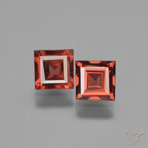 Gemme di Granato Piropo Rosso medio naturale da 1.41 ct, Quadrato, VVS-VS