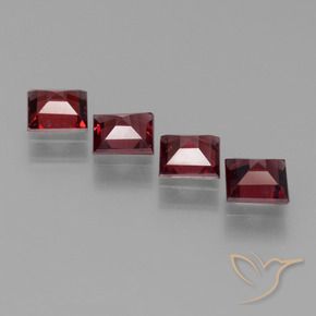 Gemme di Granato Piropo Rosso scuro naturale da 2.53 ct, Quadrato, VS