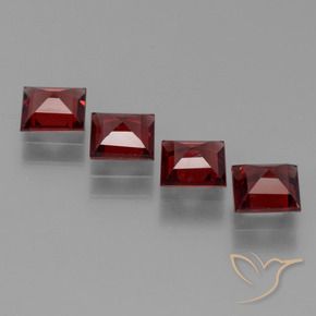Gemme di Granato Piropo Rosso Sangue Profondo naturale da 2.46 ct, Quadrato, VS