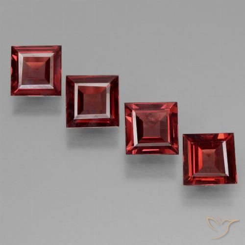 2.28ctw Naturale Rosso scuro Granato Piropo, Quadrato, VS