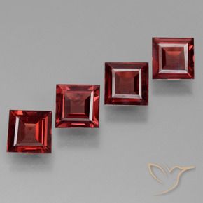 Gemme di Granato Piropo Rosso scuro naturale da 2.28 ct, Quadrato, VS