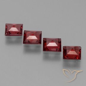 Gemme di Granato Piropo Rosso scuro naturale da 2.28 ct, Quadrato, VS