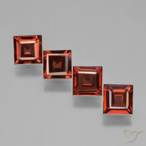 2.87ctw Naturale Rosso scarlatto Granato Piropo, Quadrato, VS
