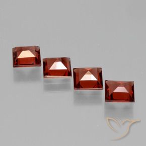 Gemme di Granato Piropo Rosso scarlatto naturale da 2.87 ct, Quadrato, VS