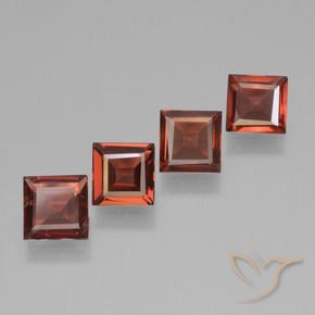 Gemme di Granato Piropo Rosso scarlatto naturale da 2.21 ct, Quadrato, VS