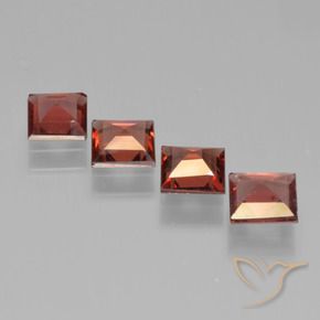 Gemme di Granato Piropo Rosso scarlatto naturale da 2.21 ct, Quadrato, VS