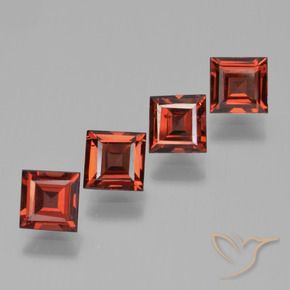 Gemme di Granato Piropo Rosso medio naturale da 2.99 ct, Quadrato, VS