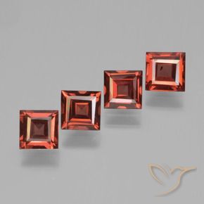 Gemme di Granato Piropo Rosso scarlatto naturale da 2.53 ct, Quadrato, VS