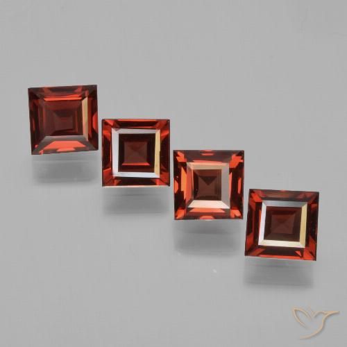 Gemme di Granato Piropo Rosso scuro naturale da 2.64 ct, Quadrato, VS