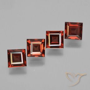 Gemme di Granato Piropo Rosso scuro naturale da 2.64 ct, Quadrato, VS
