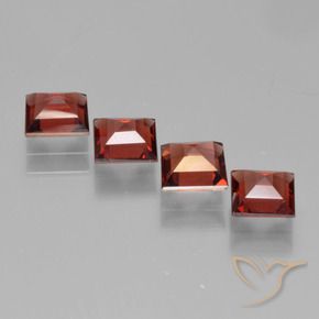 Gemme di Granato Piropo Rosso scuro naturale da 2.64 ct, Quadrato, VS