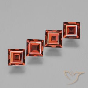 Gemme di Granato Piropo Rosso scuro naturale da 2.80 ct, Quadrato, VVS-VS