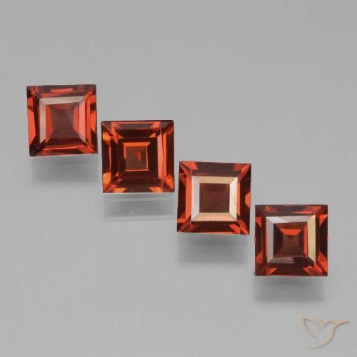2.58ctw Naturale Rosso medio Granato Piropo, Quadrato, VS
