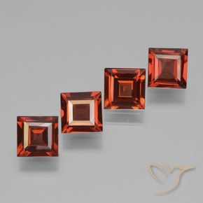 Gemme di Granato Piropo Rosso medio naturale da 2.58 ct, Quadrato, VS