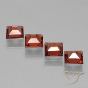 Gemme di Granato Piropo Rosso medio naturale da 2.58 ct, Quadrato, VS